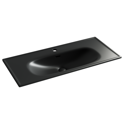 Раковина из сантехнического фарфора Ceramica Nova SABO CN13003MB 100х50 накладная цвет черный 1 отверстие под смеситель