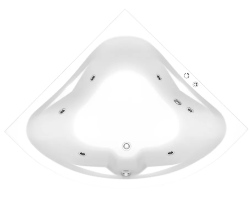 Ванна акриловая Bas Империал ВГ00071 150х150 угловая четверть круга с ножками