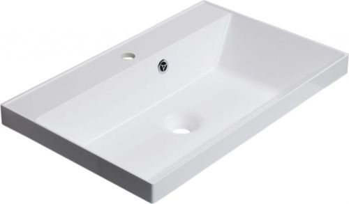 Раковина из искусственного камня Aquanet Орлеан 00179394 70х50 полувстраиваемая цвет белый 1 отверстие под смеситель
