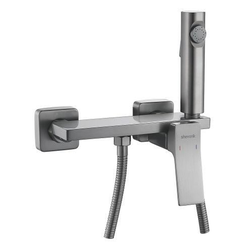 Гигиенический душ со смесителем Shevanik S6105T-1 оружейная сталь