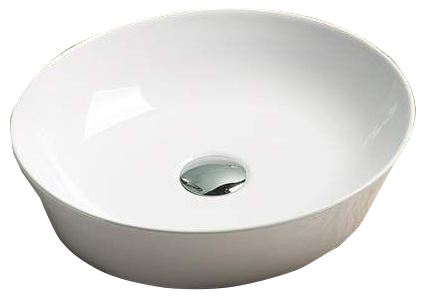 Раковина из сантехнического фаянса Velvex 78564 40х40 накладная цвет белый без отверстий под смеситель