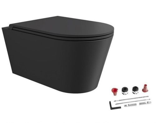 Унитаз подвесной Alice Hide 31170108SET черный с сиденьем микролифт безободковый