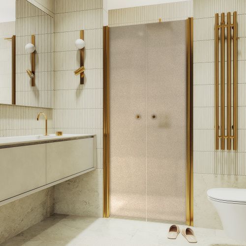 Душевая дверь Maybah Glass MGD-437-3 90х200 стекло тонированное профиль золото