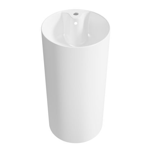 Раковина из сантехнического фарфора Wellsee Callipy Art 32890100S 42х42 напольная цвет белый глянцевый 1 отверстие под смеситель