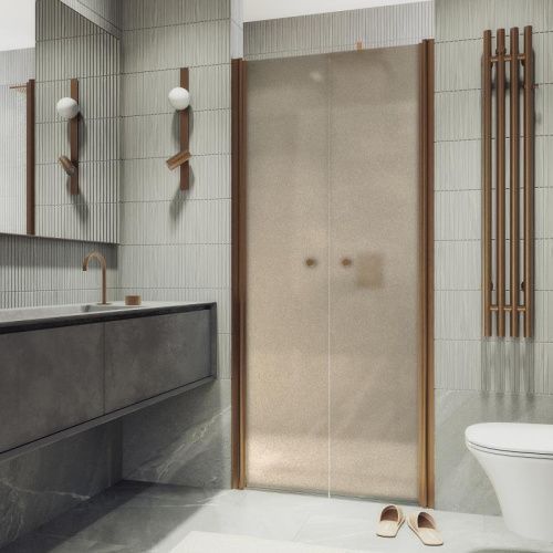 Душевая дверь Maybah Glass MGD-428-2 120х200 стекло тонированное профиль бронза