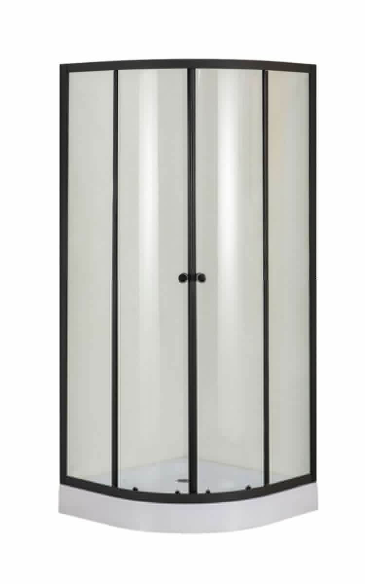 Душевой уголок Orange E01-090TB 90х90 стекло прозрачное профиль черный с поддоном