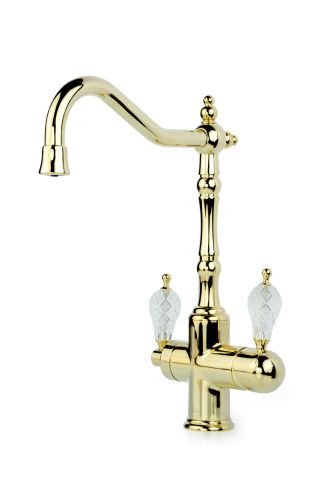 Смеситель для кухни Boheme Kitchen 112-CRST на мойку золото