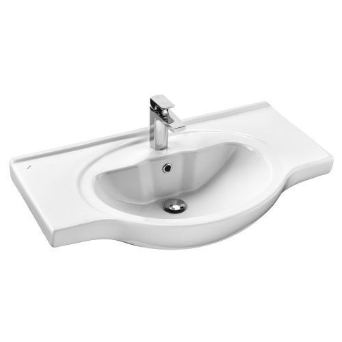 Раковина из сантехнического фарфора Santek Сенеж WH110265 90х50 накладная цвет белый