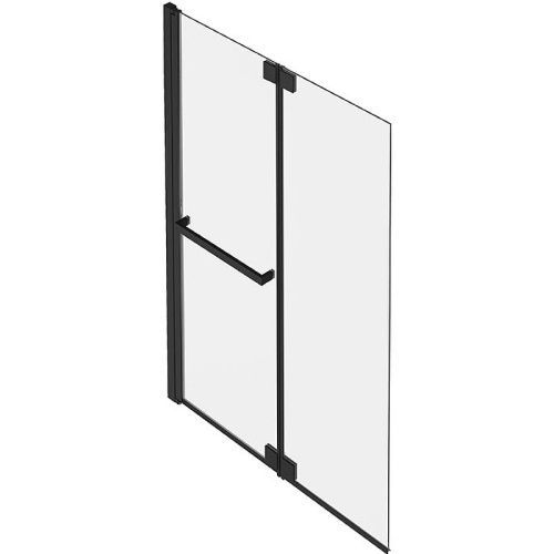 Душевая шторка на ванну Jacob Delafon ADEQUATION E4931-BL 100х140 стекло прозрачное профиль черный ориентация универсальная