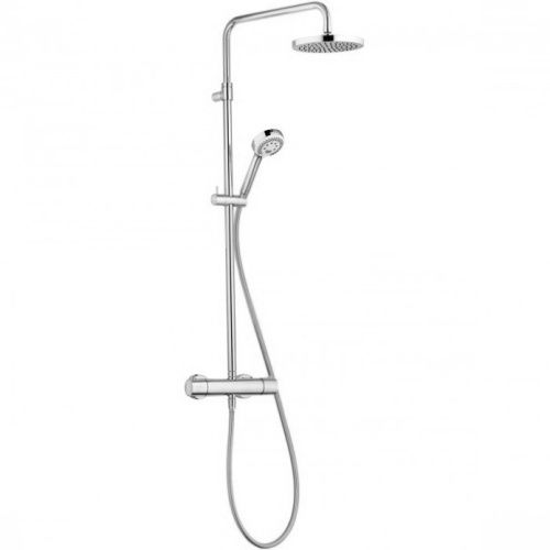 Душевая стойка Kludi LOGO DUAL SHOWER SYSTEM 6809505-00 настенная цвет хром с термостатом