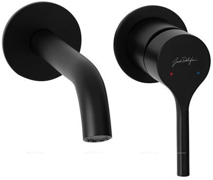 Смеситель для раковины Jacob Delafon Elate E28318-BL встраиваемый в стену черный