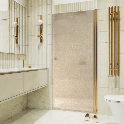 Душевая дверь Maybah Glass MGD-811-3 90х200 стекло тонированное профиль золото