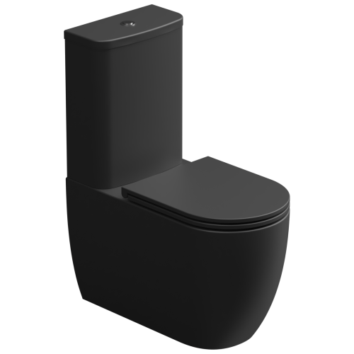 Чаша унитаза напольная GSG Ceramic Design Like LKMBLBI000/003P цвет белый/черный без бачка без сиденья безободковая смыв торнадо