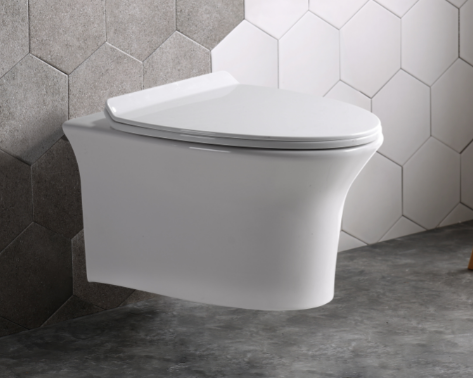 Унитаз подвесной CeramaLux CL2100 белый с сиденьем микролифт безободковый каскадный смыв