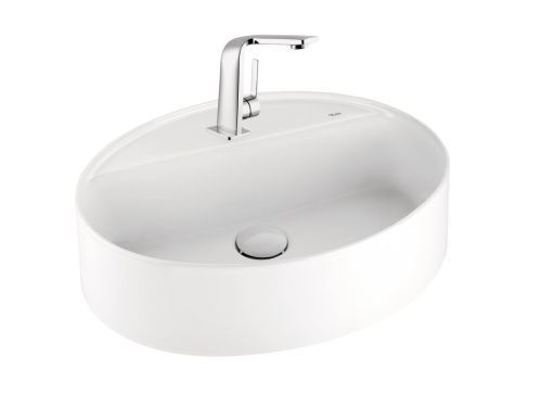 Раковина керамическая Kale SMARTEDGE 310200200006(7110210501) 50х40 накладная цвет белый 1 отверстие под смеситель