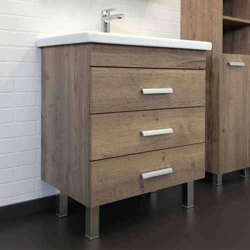 Тумба с раковиной Comforty Никосия 00-00008854CF 70х50 напольная цвет коричневый