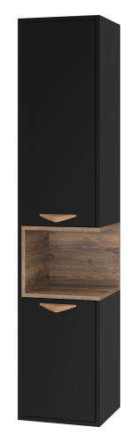 Шкаф-пенал Brevita Bergen BER-05035-02-19-ПоЛ 40х170 подвесной цвет коричневый/черный