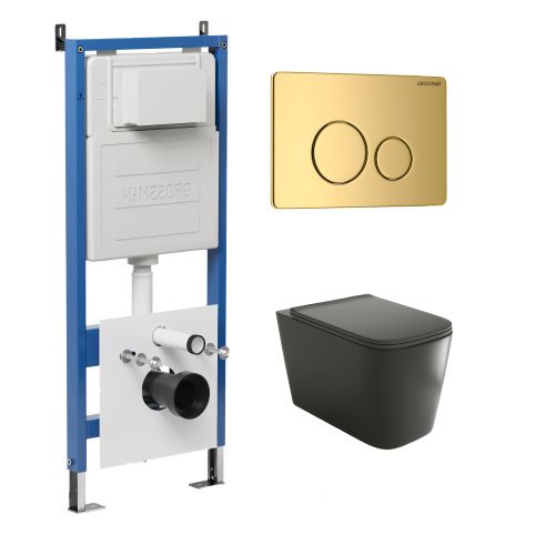 Инсталляция + кнопка смыва + унитаз Grossman Style 97.4441BMS.05.30M