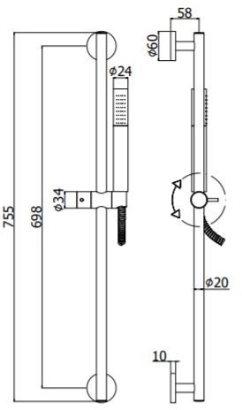 Душевой гарнитур Paffoni Life ZSAL135HGSP настенный золото - фото 2