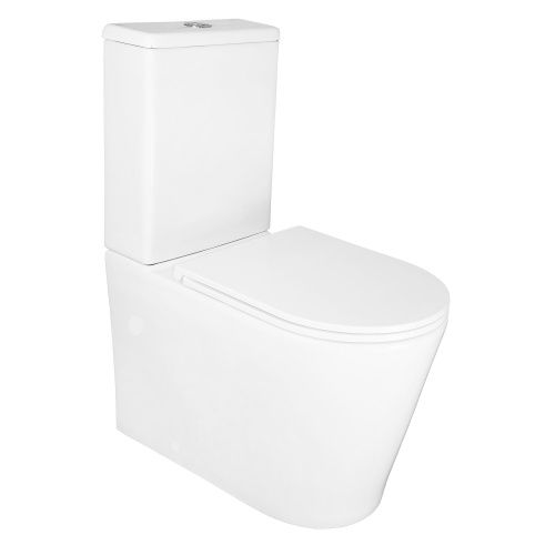 Унитаз-компакт напольный с бачком Azario Conto AZ-T005BR белый с сиденьем микролифт безободковый смыв торнадо