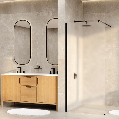 Душевая перегородка Wasserkraft Rur 30W 30W46MB-MG 110х200 стекло матовое профиль черный