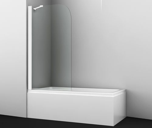 Душевая шторка на ванну Wasserkraft Leine 35P 35P01-80WHITE Fixed 80х140 стекло прозрачное профиль белый ориентация универсальная
