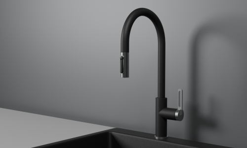 Смеситель для кухни Granula 8168, ТУРМАЛИН на мойку черный