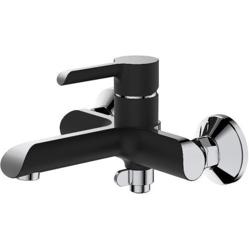 Смеситель для ванны и душа Haiba HB805-7 HB60805-7 настенный черный/хром