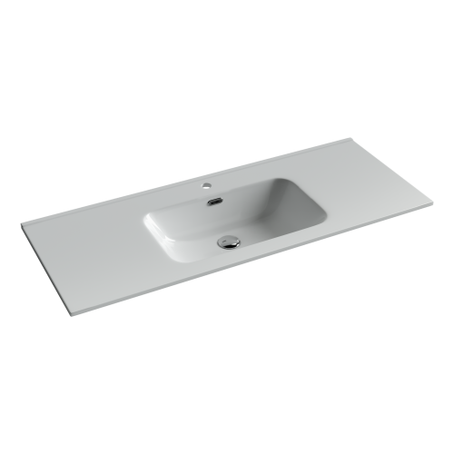 Раковина из сантехнического фарфора Ceramica Nova ELEMENT CN7006 120х50 накладная цвет белый 1 отверстие под смеситель