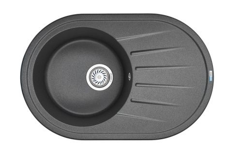 Кухонная мойка Granula 7601, ГРАФИТ 75х50 цвет черный поверхность матовая