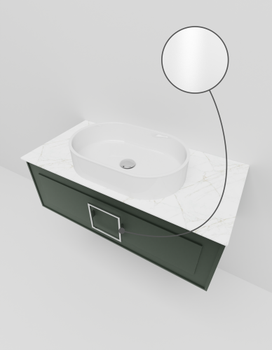 Тумба со столешницей La Fenice CUBO NFNC-01-CUB-G-100-2-GG 100х50 подвесная цвет синий/серый