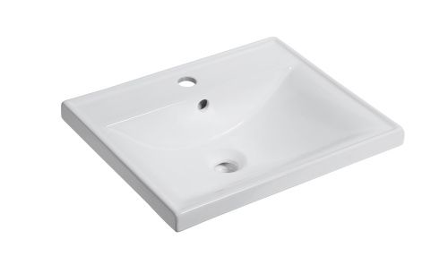 Раковина из сантехнического фарфора Milleau MIEL MU7028H-GW 50х40 встраиваемая цвет белый 1 отверстие под смеситель