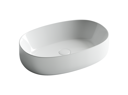 Раковина из сантехнического фарфора Ceramica Nova ELEMENT CN5023 50х40 накладная цвет белый без отверстий под смеситель