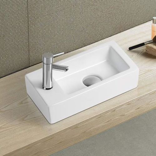 Раковина из сантехнического фарфора Melana 7782-805 40х20 накладная цвет белый 1 отверстие под смеситель