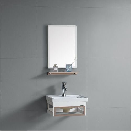 Комплект мебели: тумба с раковиной + зеркало River LAURA 10000003949 40х40 подвесной цвет белый