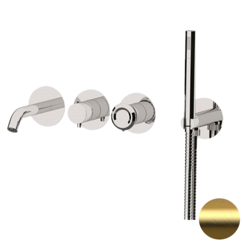 Смеситель для ванны Remer Element ET53D2PBG встраиваемый в стену золото