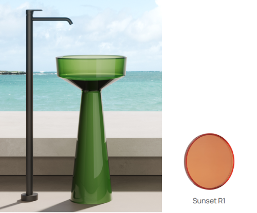 Раковина из полиэфира Dea Design Pedestal Basin DD2018 425 R1 40х40 напольная цвет оранжевый без отверстий под смеситель