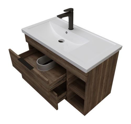 Тумба под раковину Grossman Форта 1080042 80х40 подвесная цвет коричневый