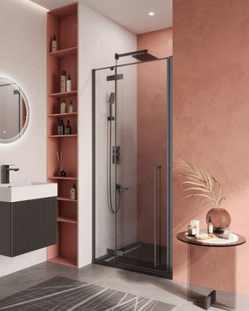 Душевая дверь Cezares LINER LINER-B-12-90-C-NERO-L 90х195 стекло прозрачное профиль черный