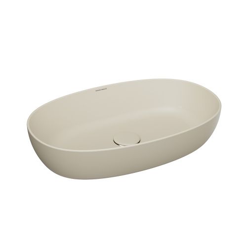 Раковина керамическая Kerama Marazzi PLAZA PLR.wb.60\SAN 60х40 накладная цвет бежевый без отверстий под смеситель