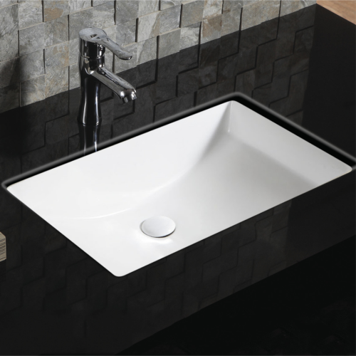 Раковина из сантехнического фарфора Melana 540T-805 54х38 встраиваемая цвет белый без отверстий под смеситель