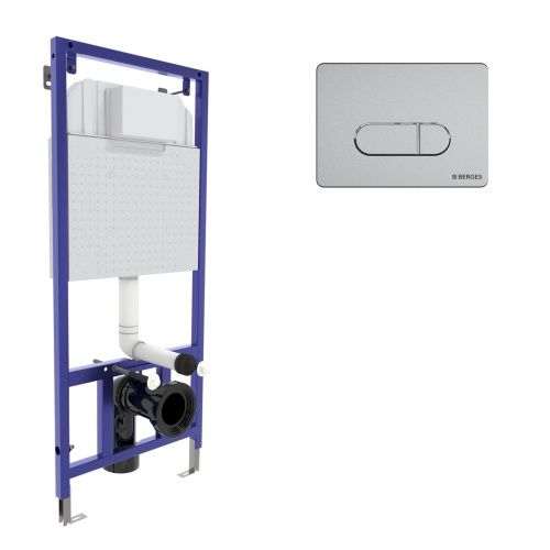 Комплект сантехническая инсталляция с клавишей смыва Berges NOVUM 040232