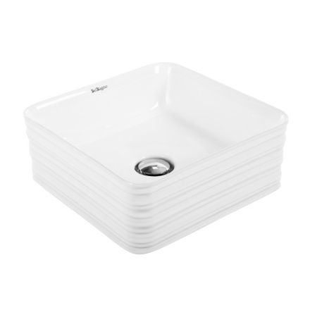 Раковина из сантехнического фаянса BelBagno BB1421 40х40 накладная цвет белый без отверстий под смеситель