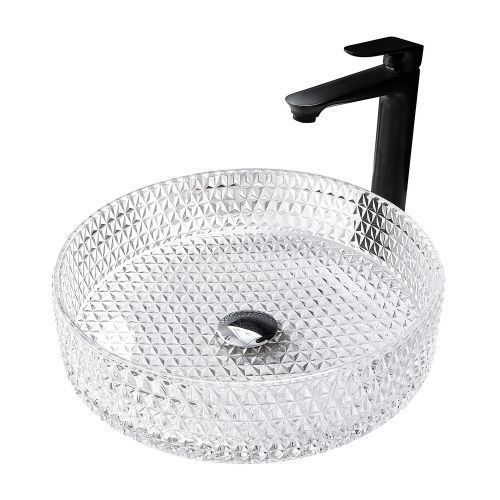 Раковина стеклянная Abber GLAS AK2301 40х40 накладная цвет прозрачный без отверстий под смеситель