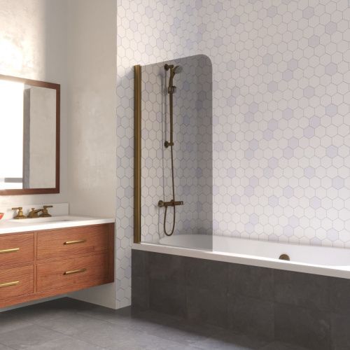 Душевая шторка на ванну Vegas-Glass EV LUX EV LUX 60 05 07 L 60х150 стекло тонированное профиль бронза ориентация левая