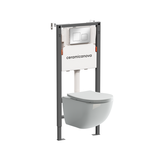 Инсталляция с кнопкой + унитаз Ceramica Nova Balance/Forma CN3009_121002CH