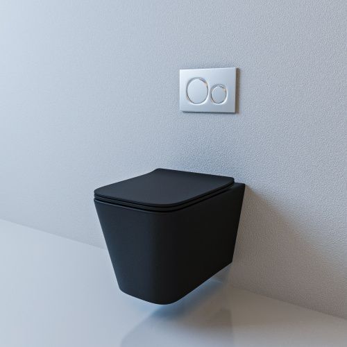 Унитаз подвесной Esbano GARTEZ ESUPGARTBM черный с сиденьем микролифт безободковый душевой смыв