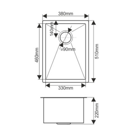 Кухонная мойка Melana ProfLine D5138HG золото 51х38 цвет золото поверхность матовая - фото 2