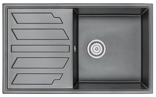 Кухонная мойка Granula 8601, ШВАРЦ 85х50 цвет черный поверхность матовая