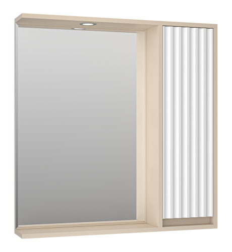Зеркало-шкаф Brevita Balaton BAL-04080-03-01П 80х80 подвесной цвет белый/бежевый